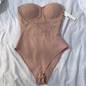 NWT Tan Corset Bodysuit